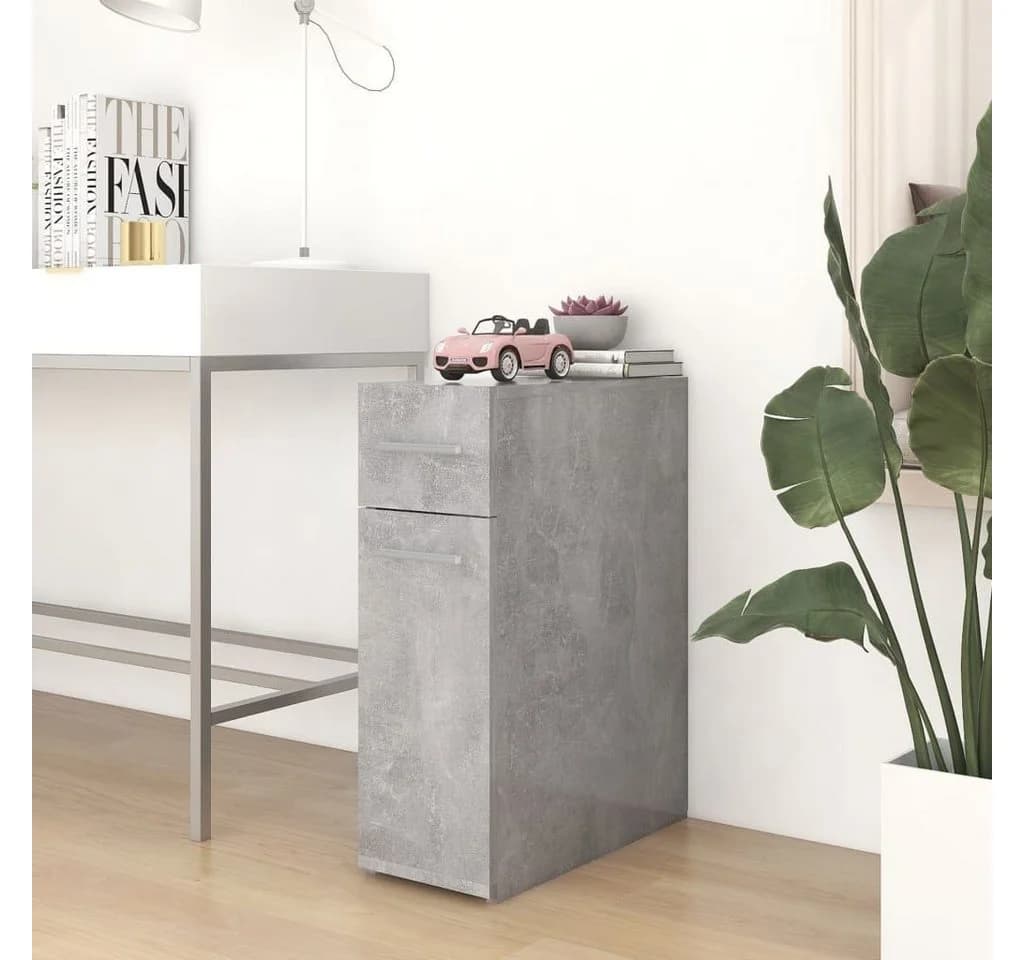 vidaXL Apothekerschrank Betongrau Holzwerkstoff Wandmontage