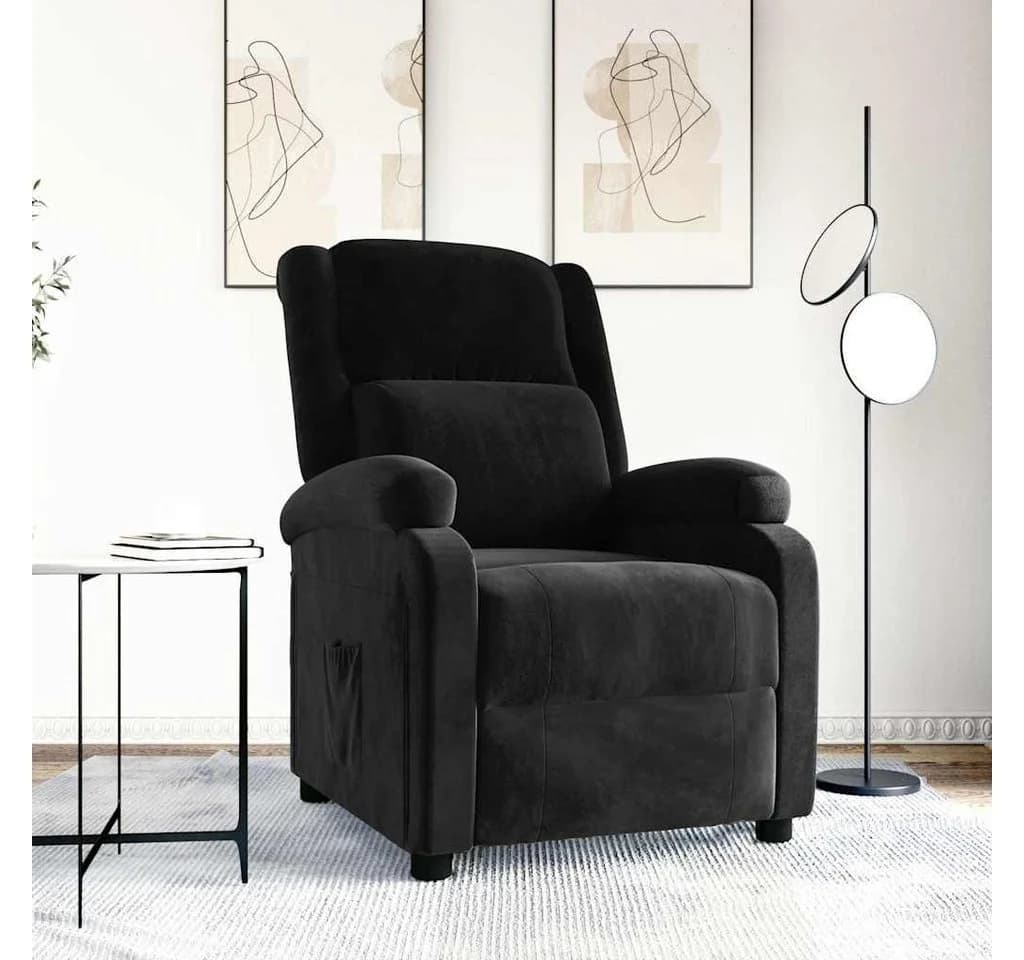 vidaXL Relaxsessel Schwarz Samt mit manueller Liegefunktion