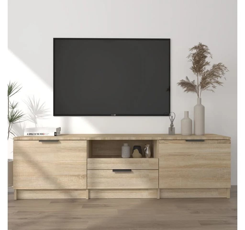 vidaXL TV-Schrank Sonoma Eiche 140 cm Spanplatte Lowboard