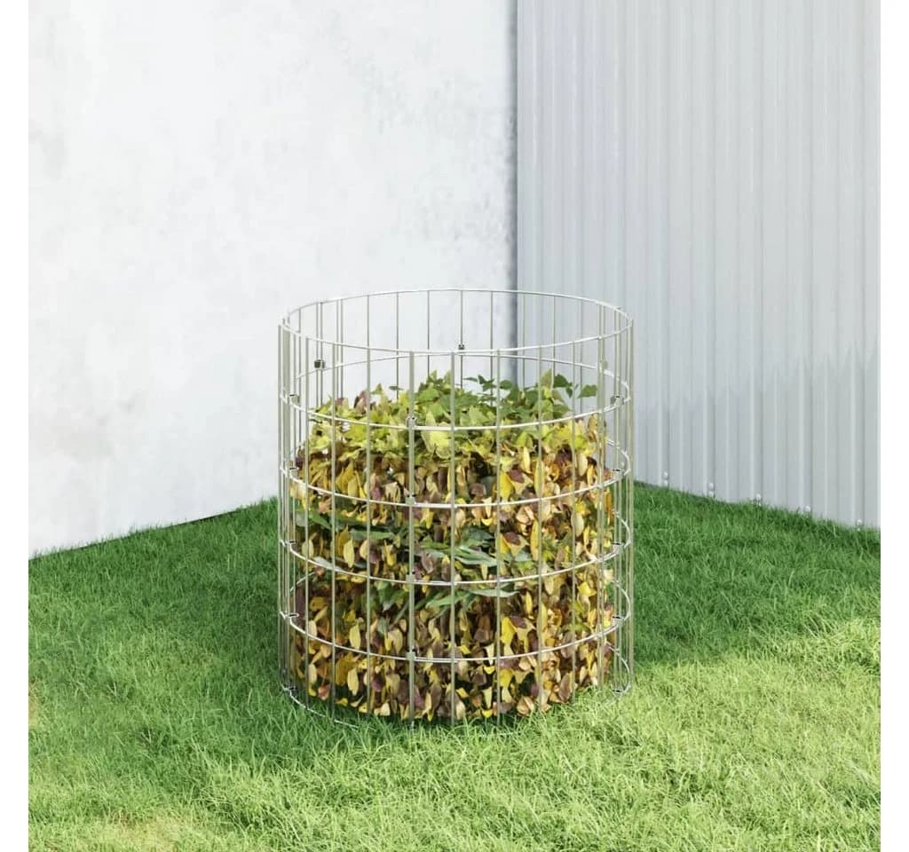 vidaXL Gartenkomposter Verzinkter Stahl Silber