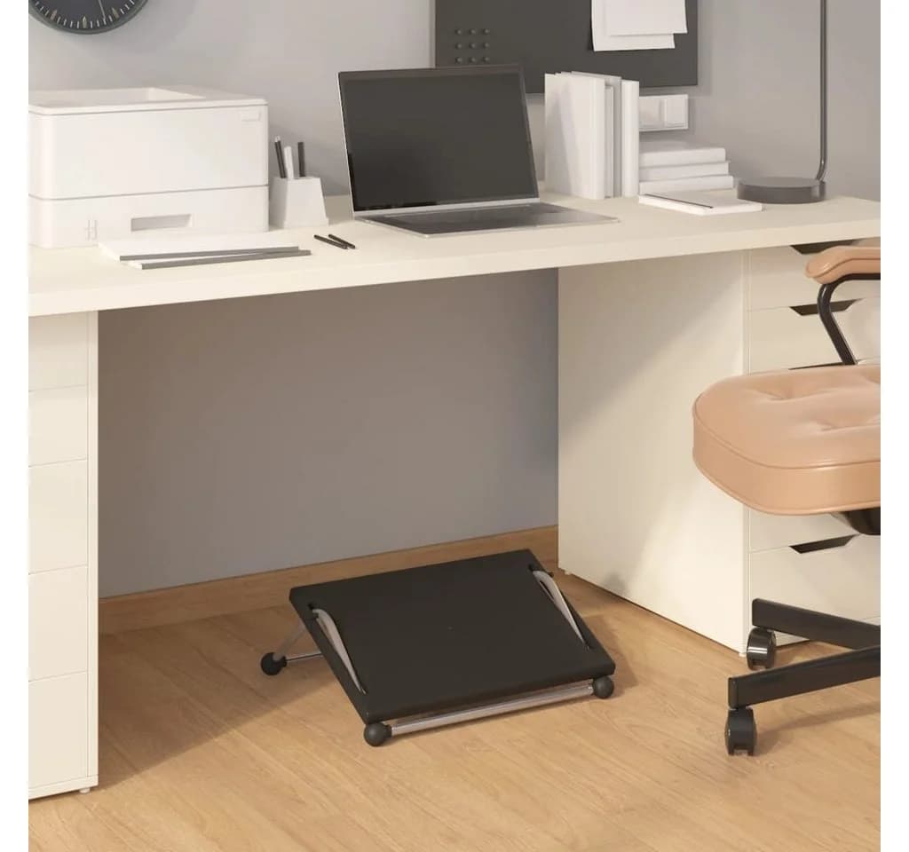 vidaXL Fußstütze Schwarz Ergonomisch Höhenverstellbar