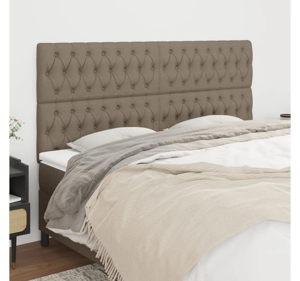 vidaXL Bett Kopfteil Taupe Stoff