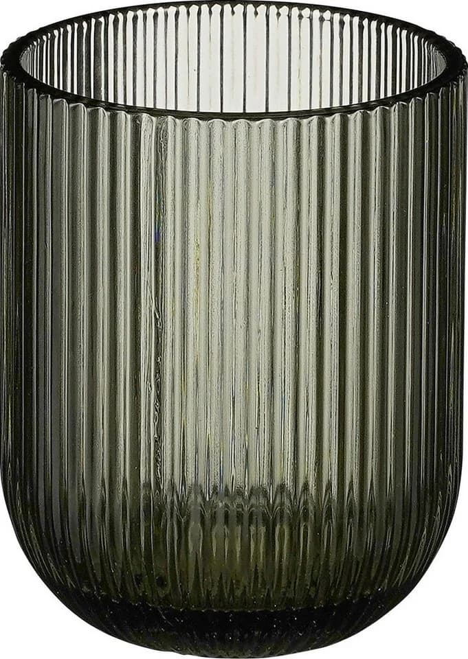 Mica Decorations Trinkglas Merlot grau gerippt