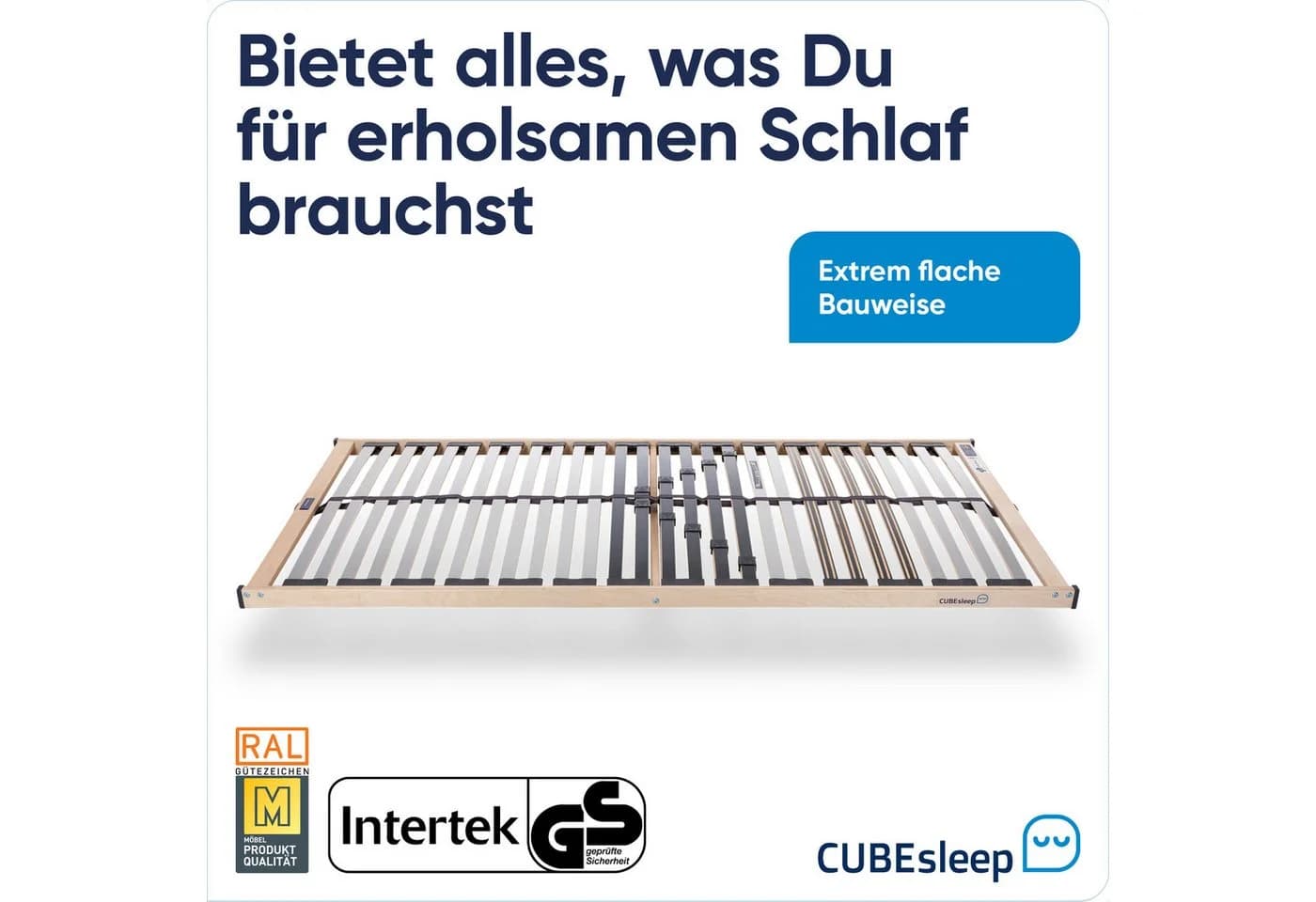 CUBEsleep Lattenrost Base NV Kopfteil nicht verstellbar Fußteil nicht verstellbar