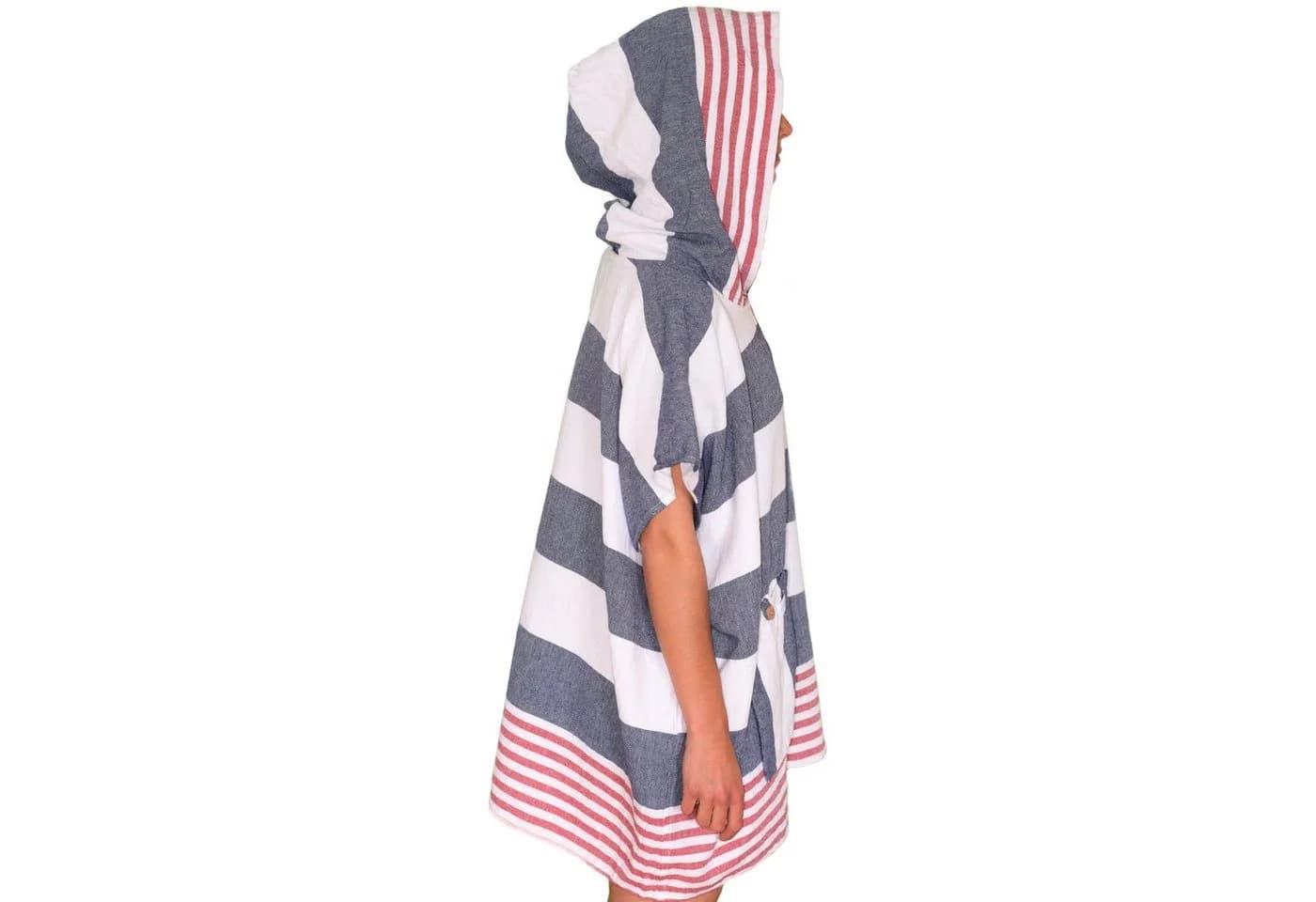 Lou-i Badeponcho Bunt Gestreift Made in Germany mit Kapuze und Tasche