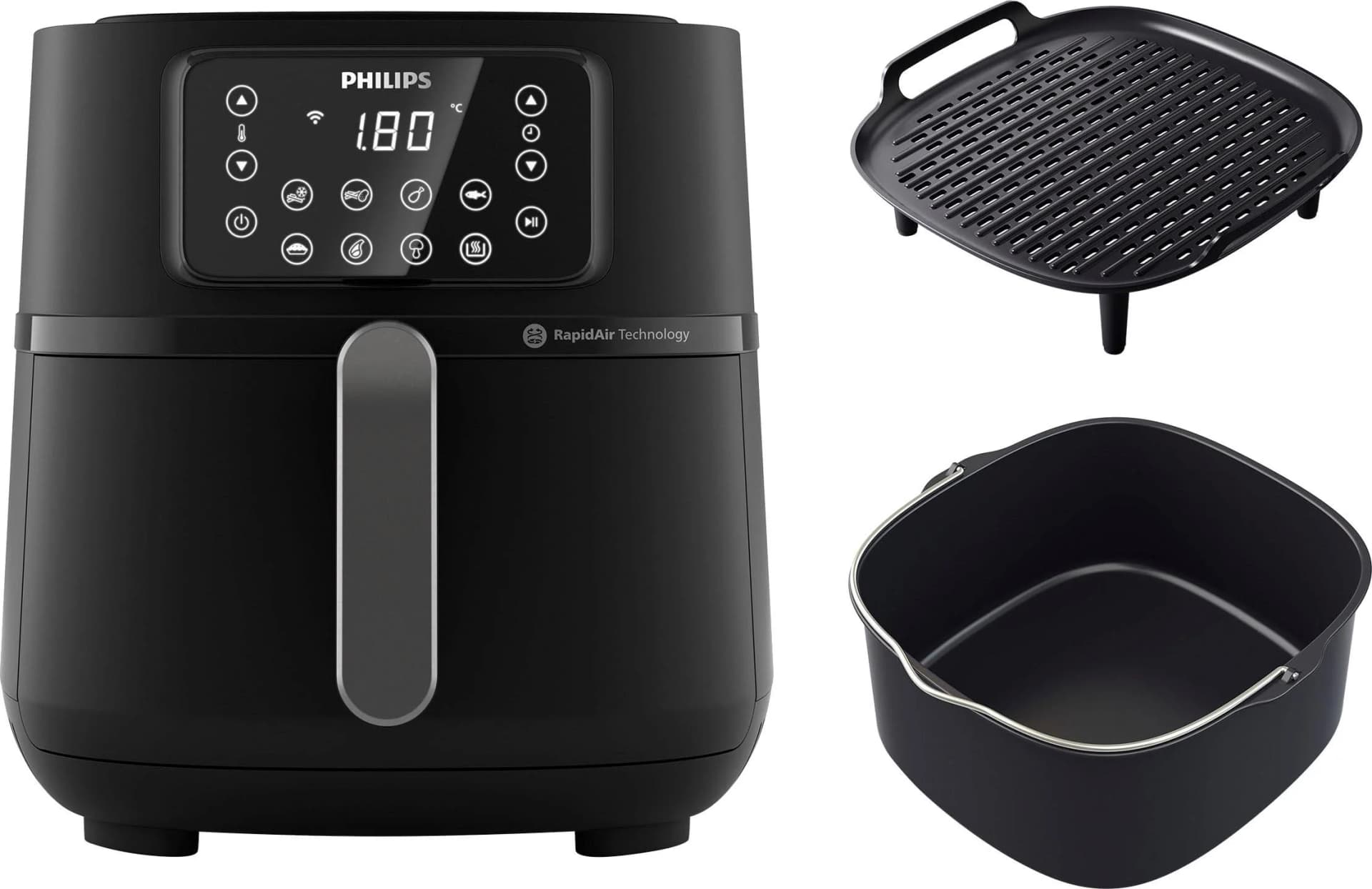 Philips Heißluftfritteuse Airfryer XXL HD9285/96 7,2 l Schwarz Silber