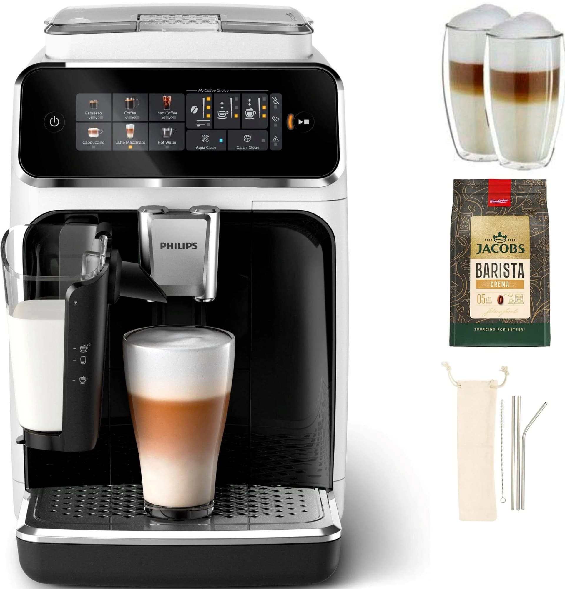 Philips Kaffeevollautomat EP3343/50 3300 Series Weiß-Schwarz