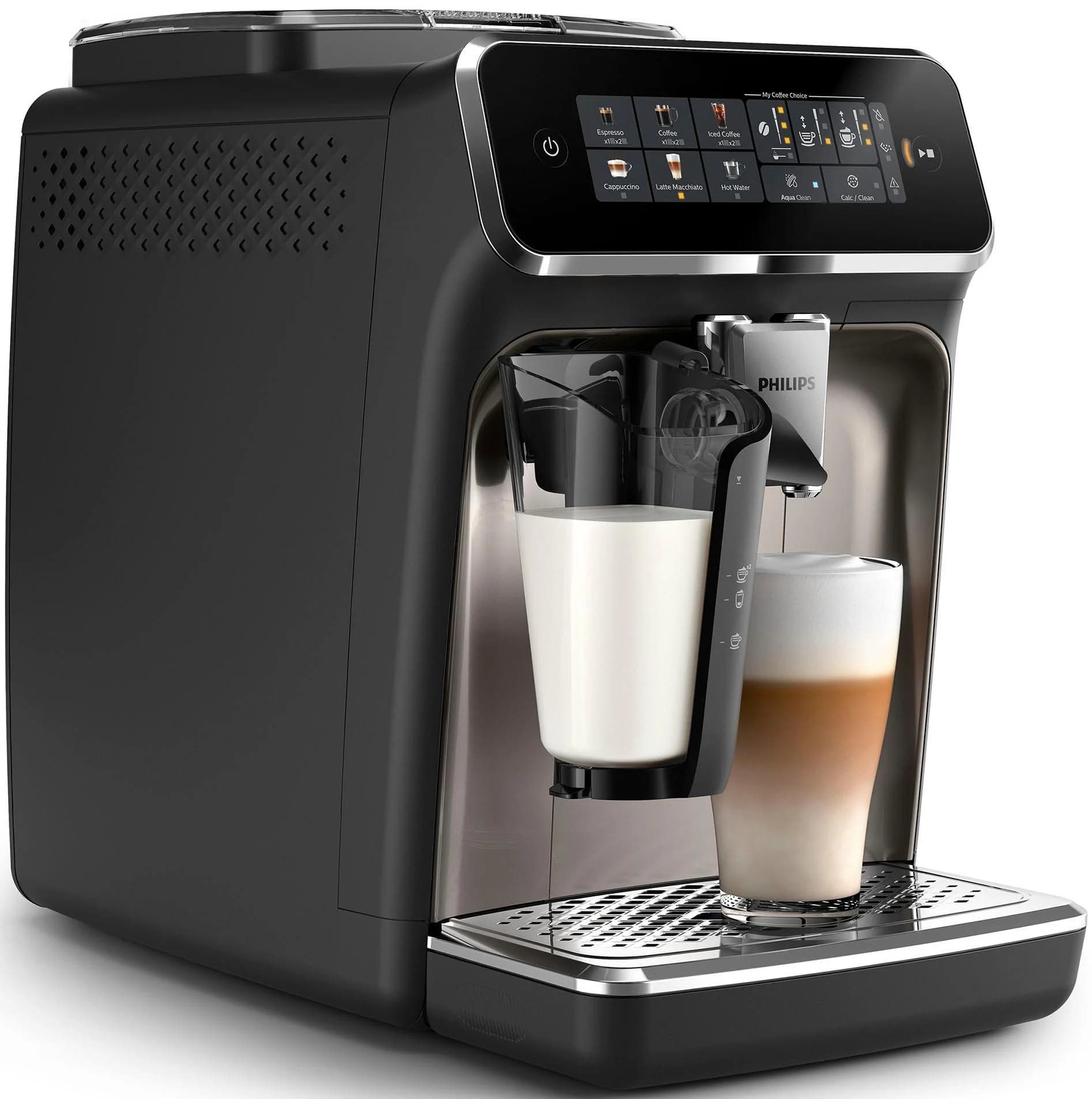 Philips EP3347/90 Serie 3300 LatteGo 5 Kaffeespezialitäten Kaffeevollautomat Matt-Schwarz, Silber