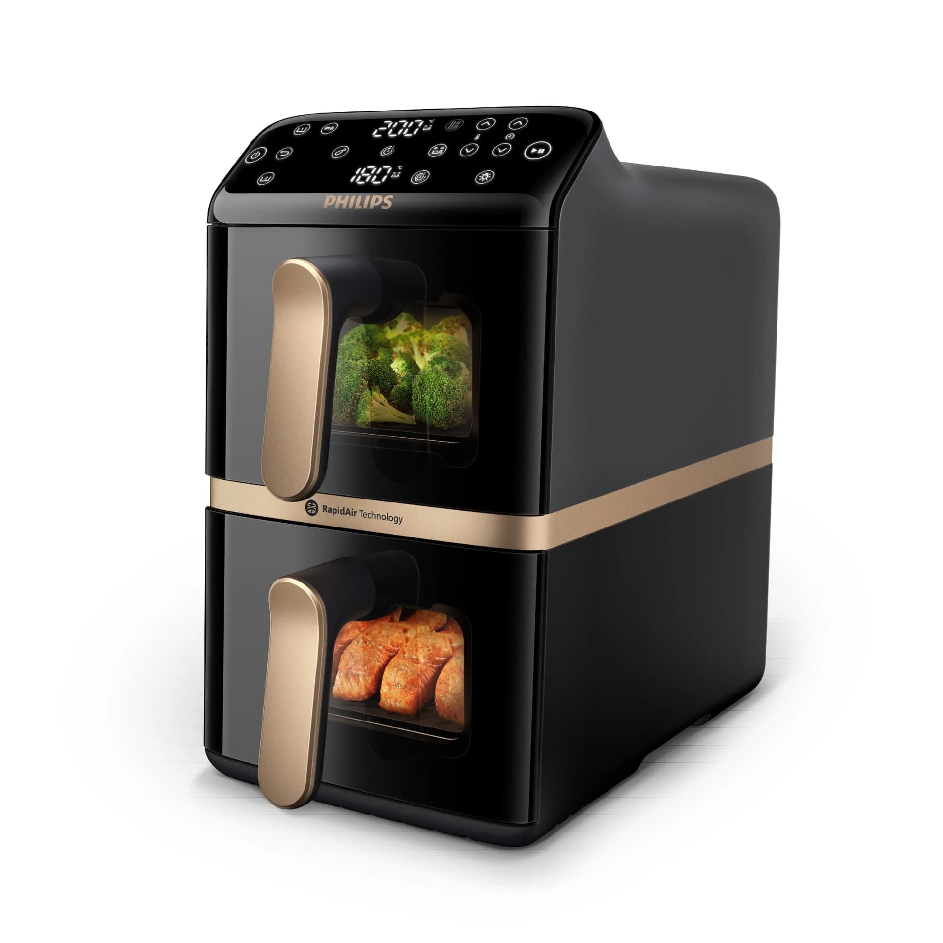 PHILIPS Heißluftfritteuse NA462/70 4000 Series Stacked Dual Basket 10L Kapazität