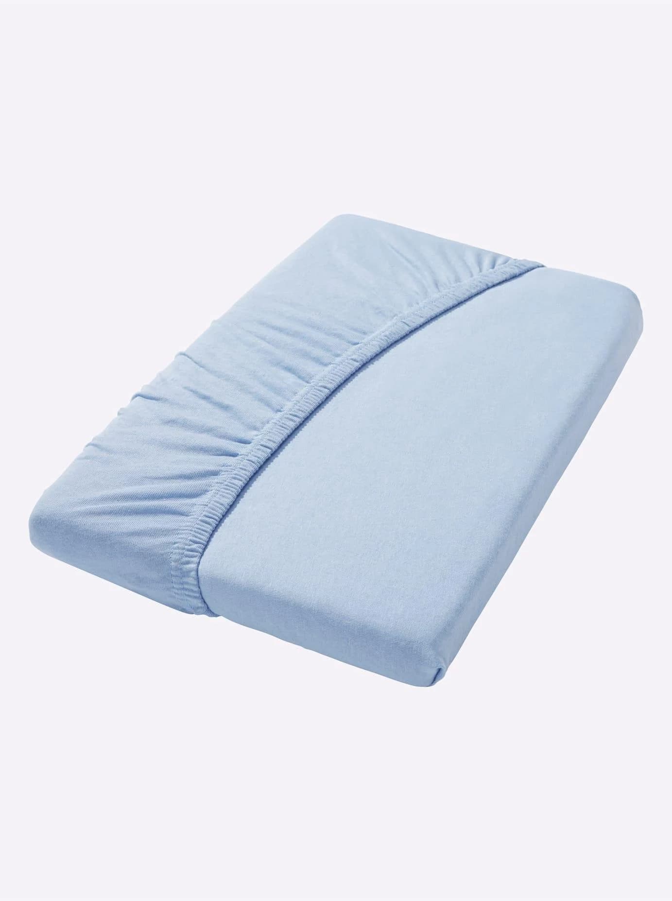 Hagemann Spannbettlaken 100% Baumwolle Hellblau Jersey