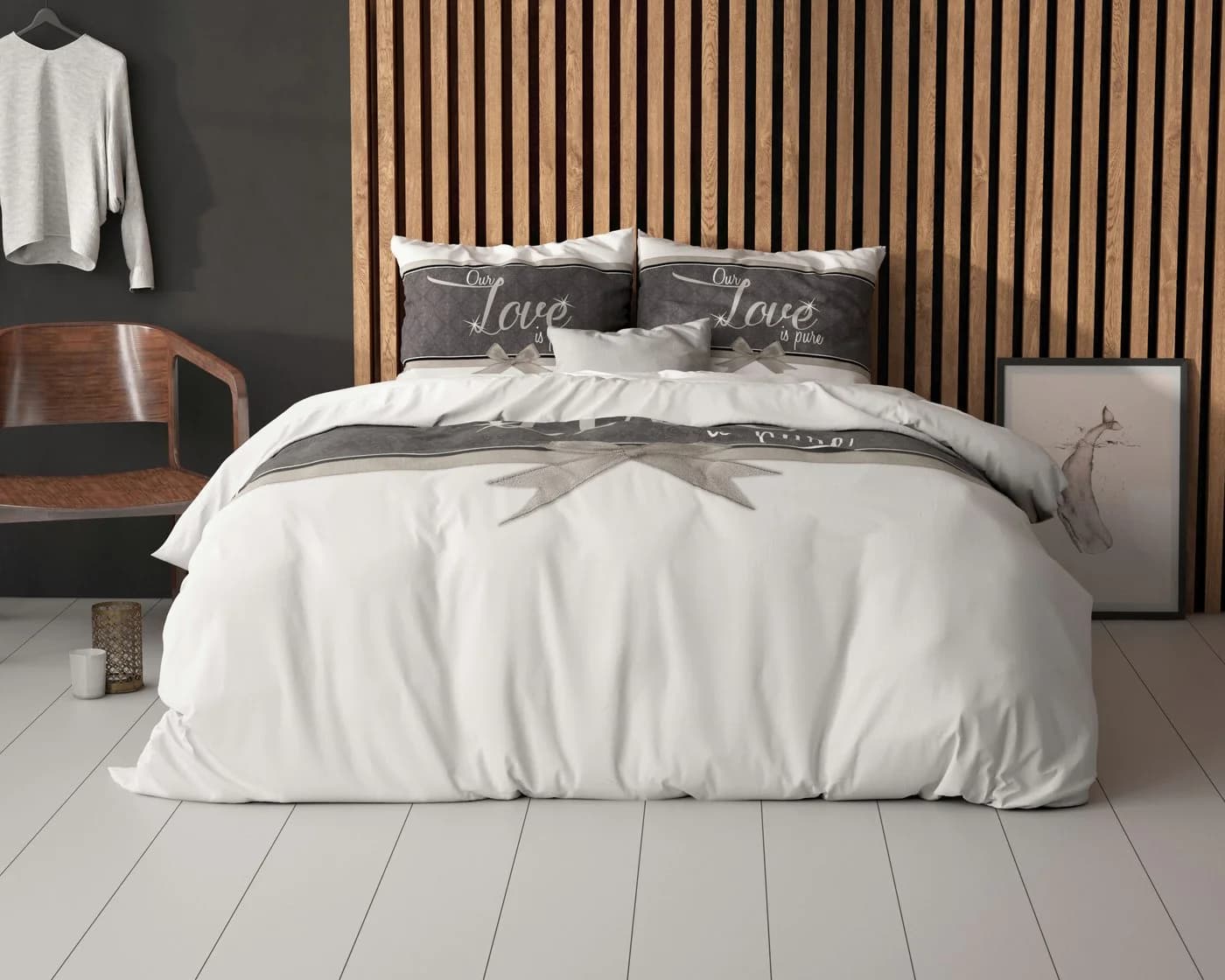 Sitheim-Europe Bettwäsche Pure Love 3-teilig Mikrofaser Weiß