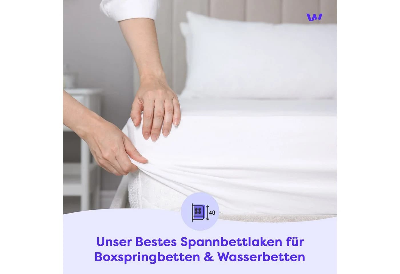 Wolkenfeld Spannbettlaken Jersey Weiß Elastisch Rutschfest