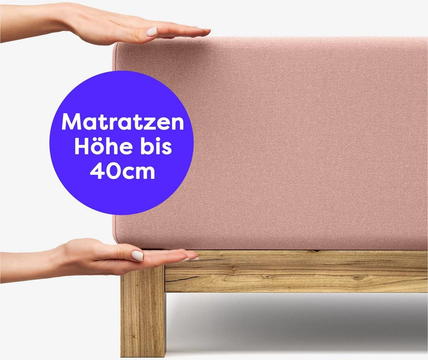 Wolkenfeld Spannbettlaken Rosa Jersey 40cm Steghöhe