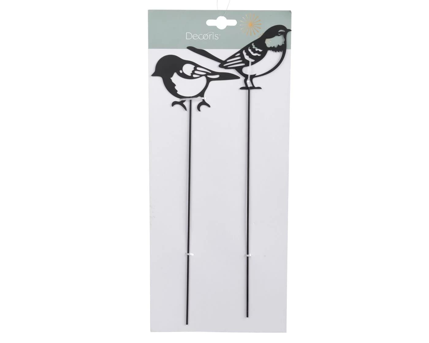 Decoris season decorations Gartenstecker Vogel Schwarz Eisen