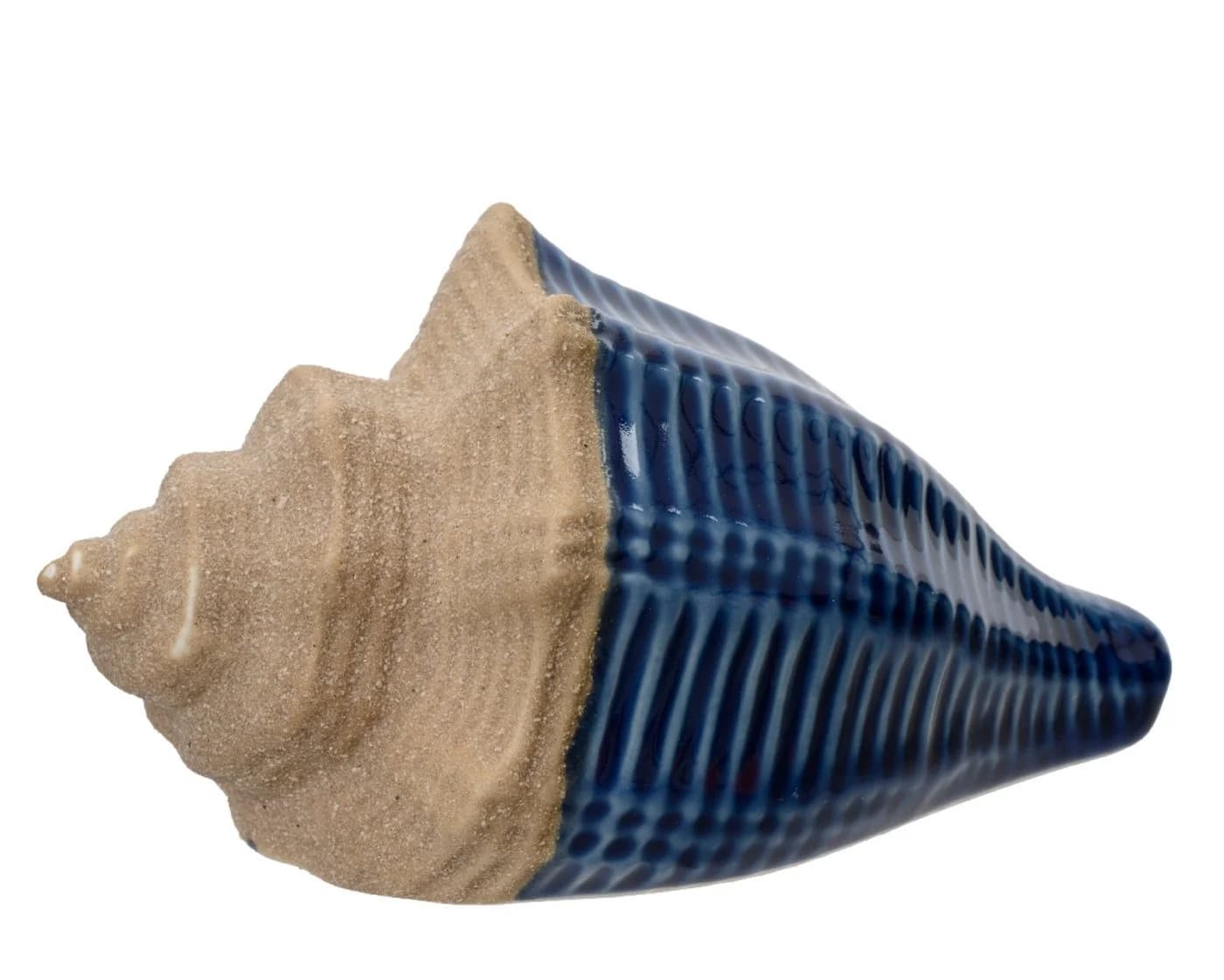 Decoris Dekomuschel Maritim Porzellan Blau Beige