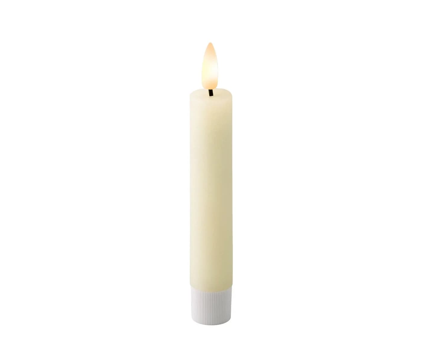 Lumineo LED-Echtwachskerze mit Timer, 14,5 cm, Creme, 2er Pack