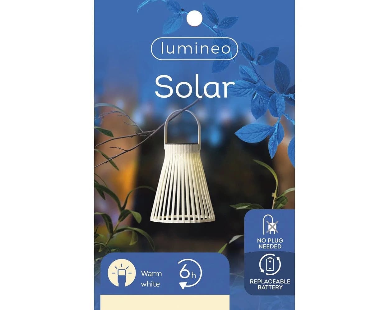 Lumineo LED Laterne Solar Gartenleuchte Warmweiß