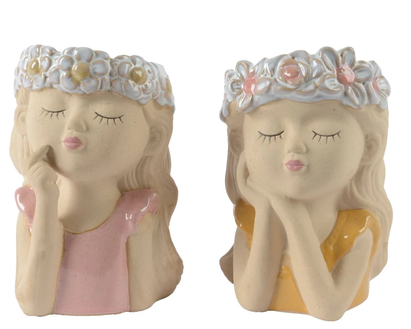 Decoris season decorations Hängedekoration Übertopf Mädchenfigur Keramik