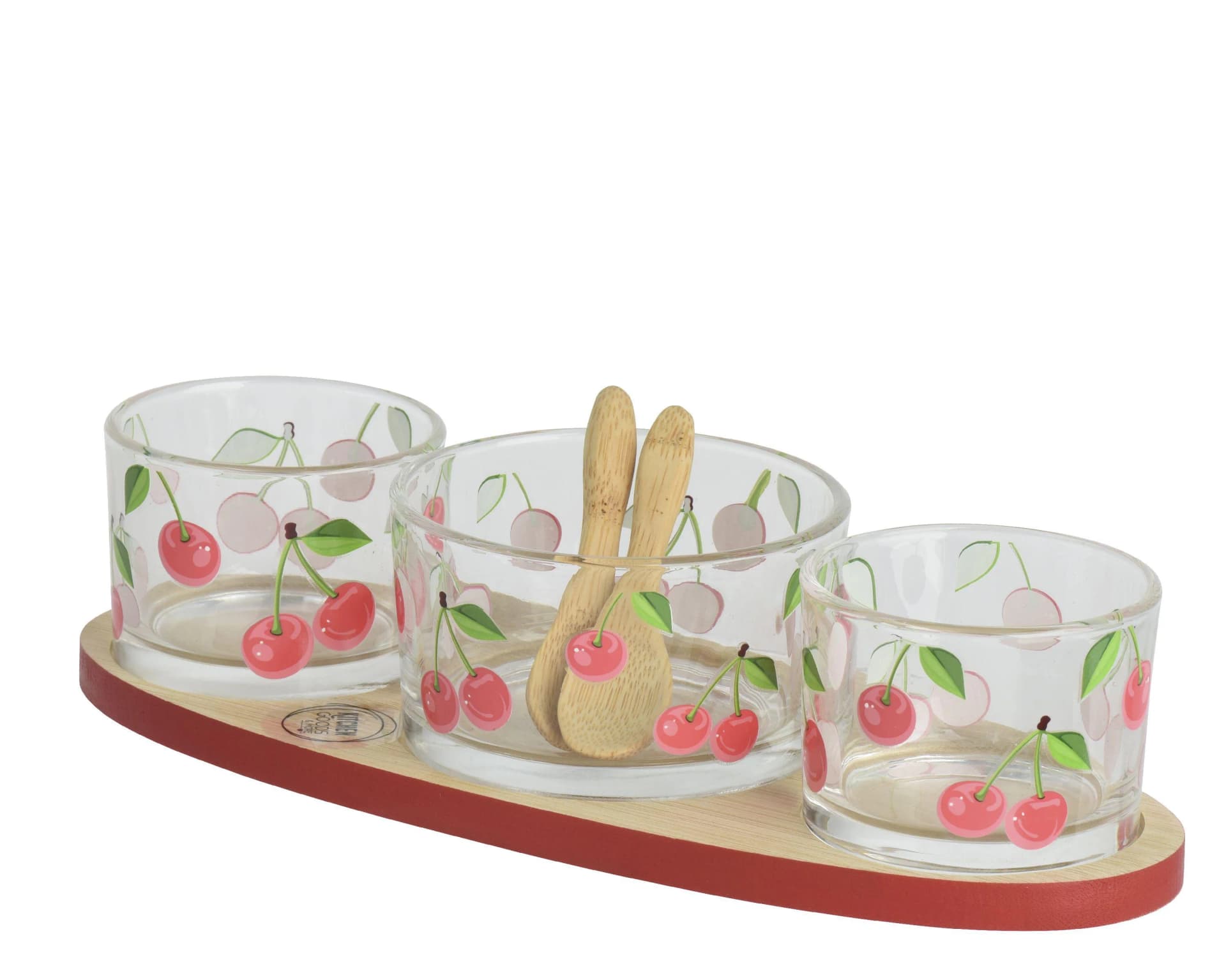 Servier-Set CHERRY Rot Bambus Glas