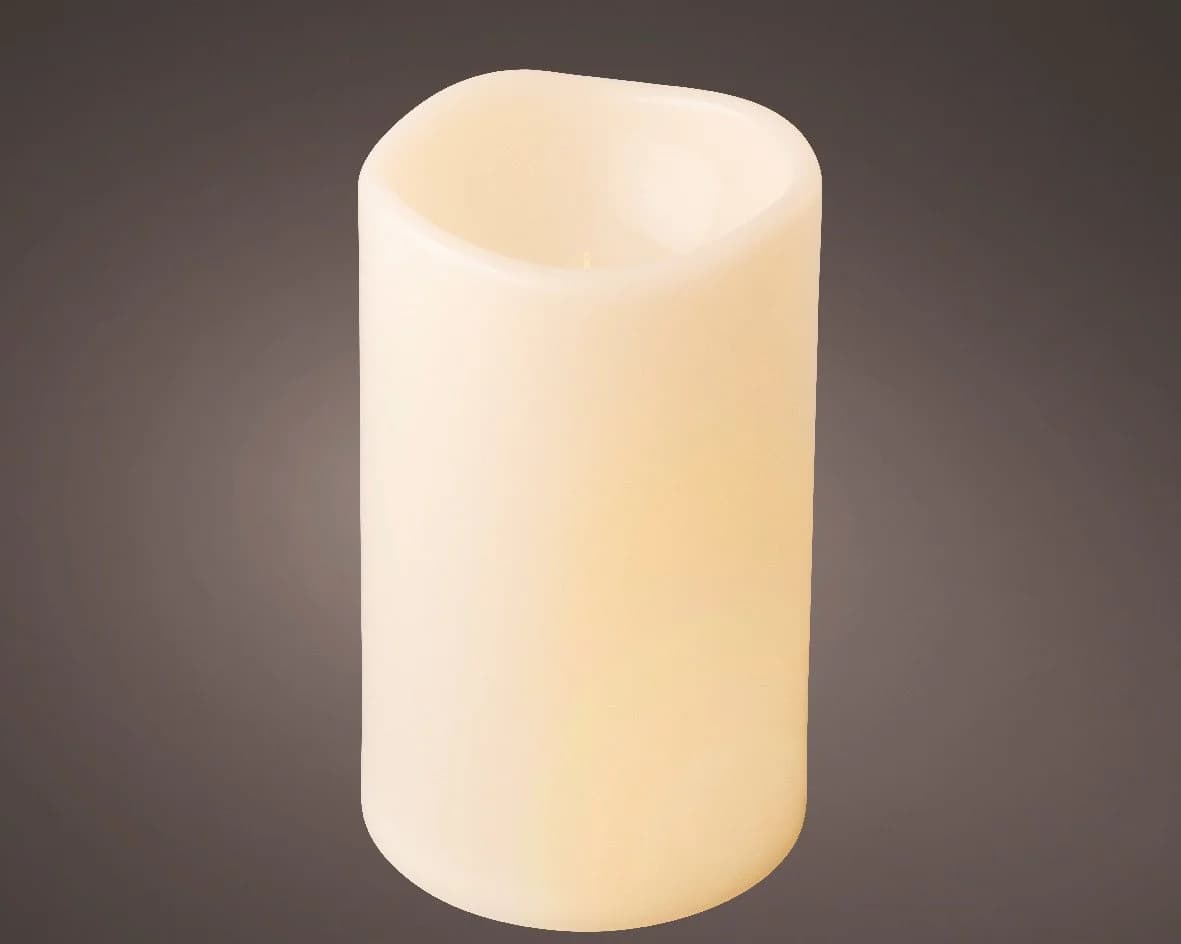 Lumineo LED-Kerze mit Timer, warmweiß, Kunststoff, Creme