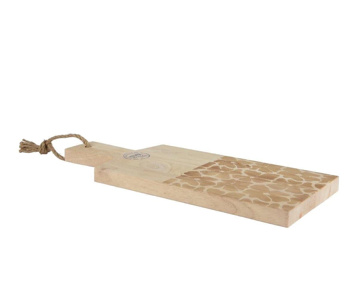Decoris Schneidebrett Mangoholz 38x16cm mit Griff Braun