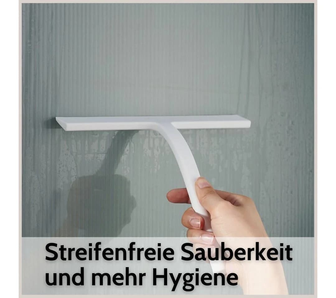DEKAZIA Duschabzieher Silikon Weiß mit Halterung