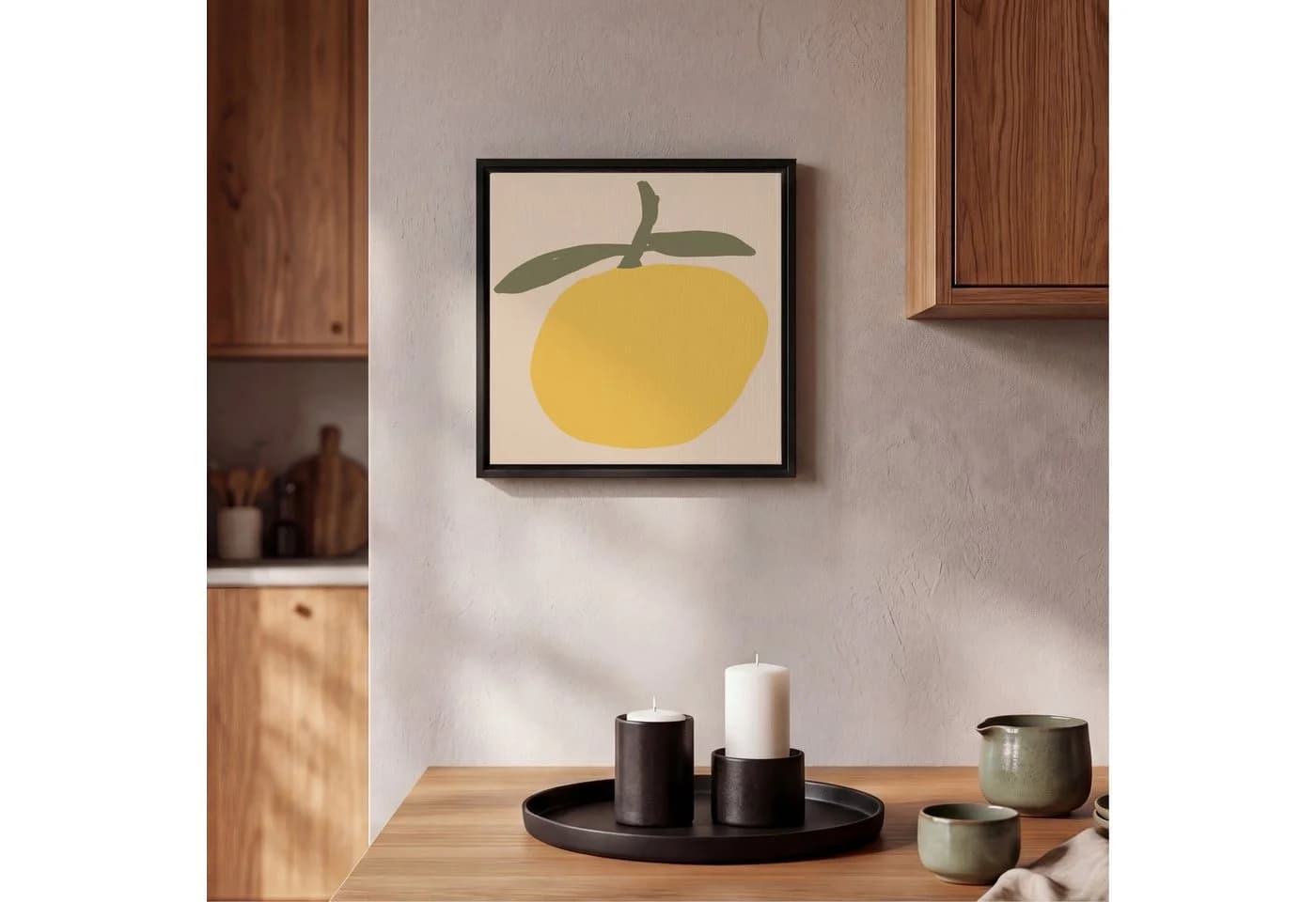 OneMillionCanvasses® Leinwandbild mit Rahmen - Abstraktes Obst - Modern