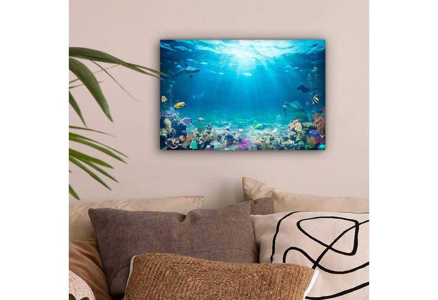 OneMillionCanvasses® Leinwandbild Unterwasserwelt Blau Fotodruck