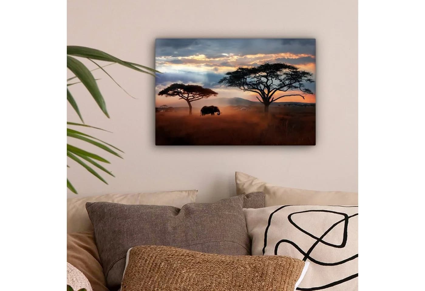 OneMillionCanvasses® Leinwandbild Elefant Afrika Motiv 30x20 cm