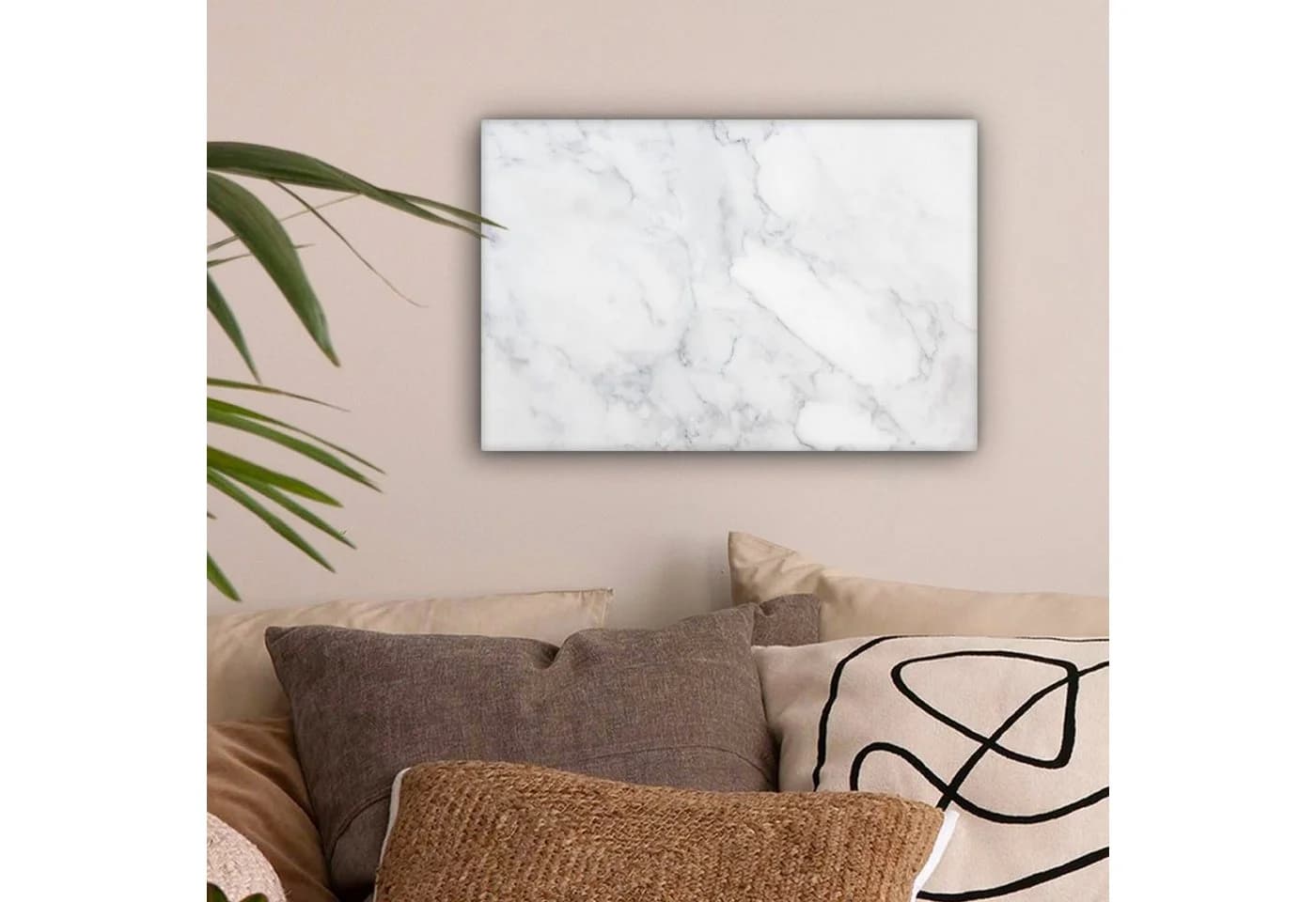 OneMillionCanvasses® Leinwandbild Marmor Weiß Grau Fotodruck 30x20 cm
