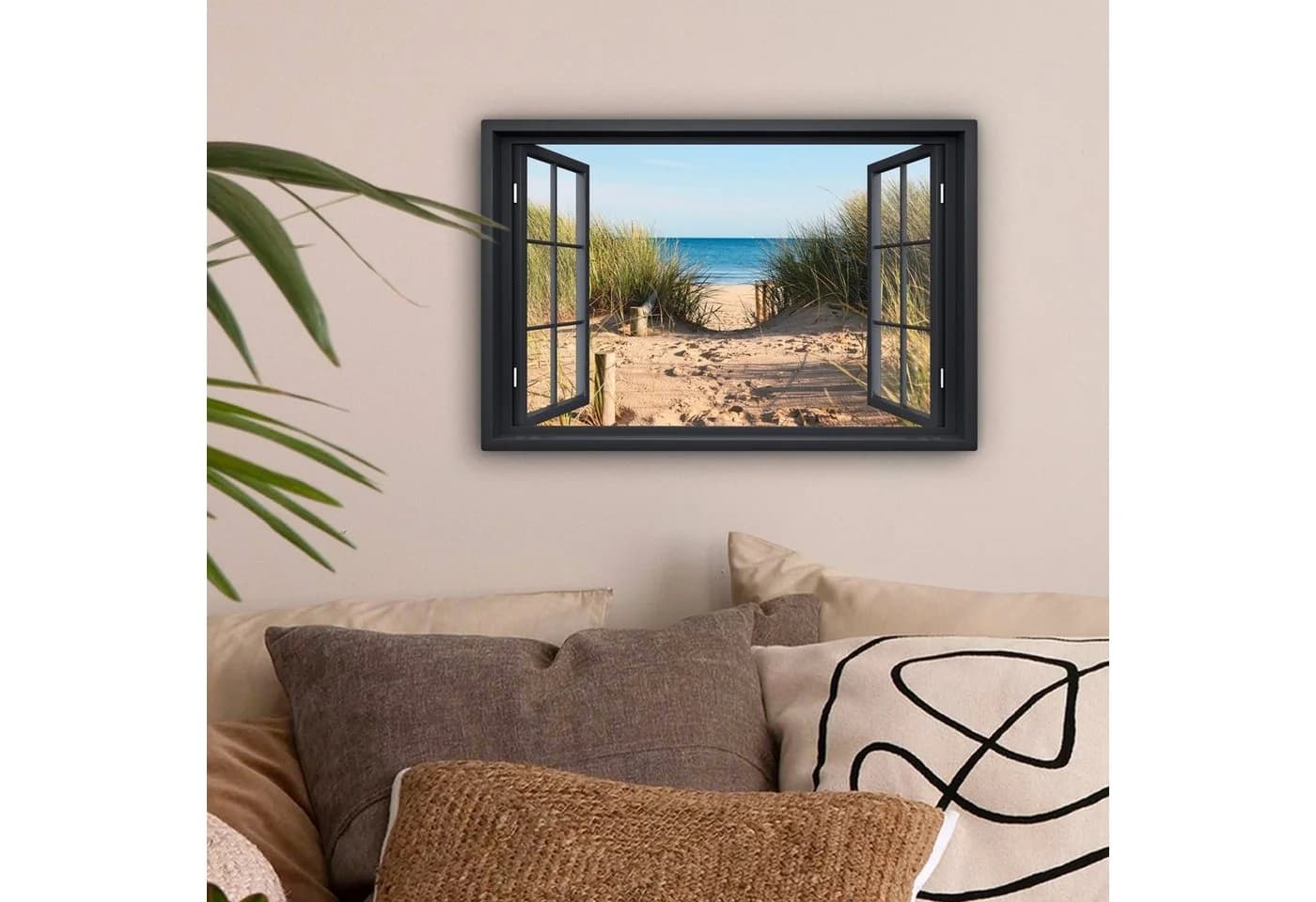 OneMillionCanvasses® Leinwandbild Strand Meer Dünen 30x20 cm
