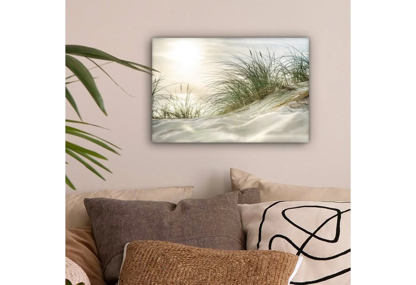 OneMillionCanvasses® Leinwandbild Dünen mit Strandhafer in der Sonne des Nationalparks Schleswig-Holstein