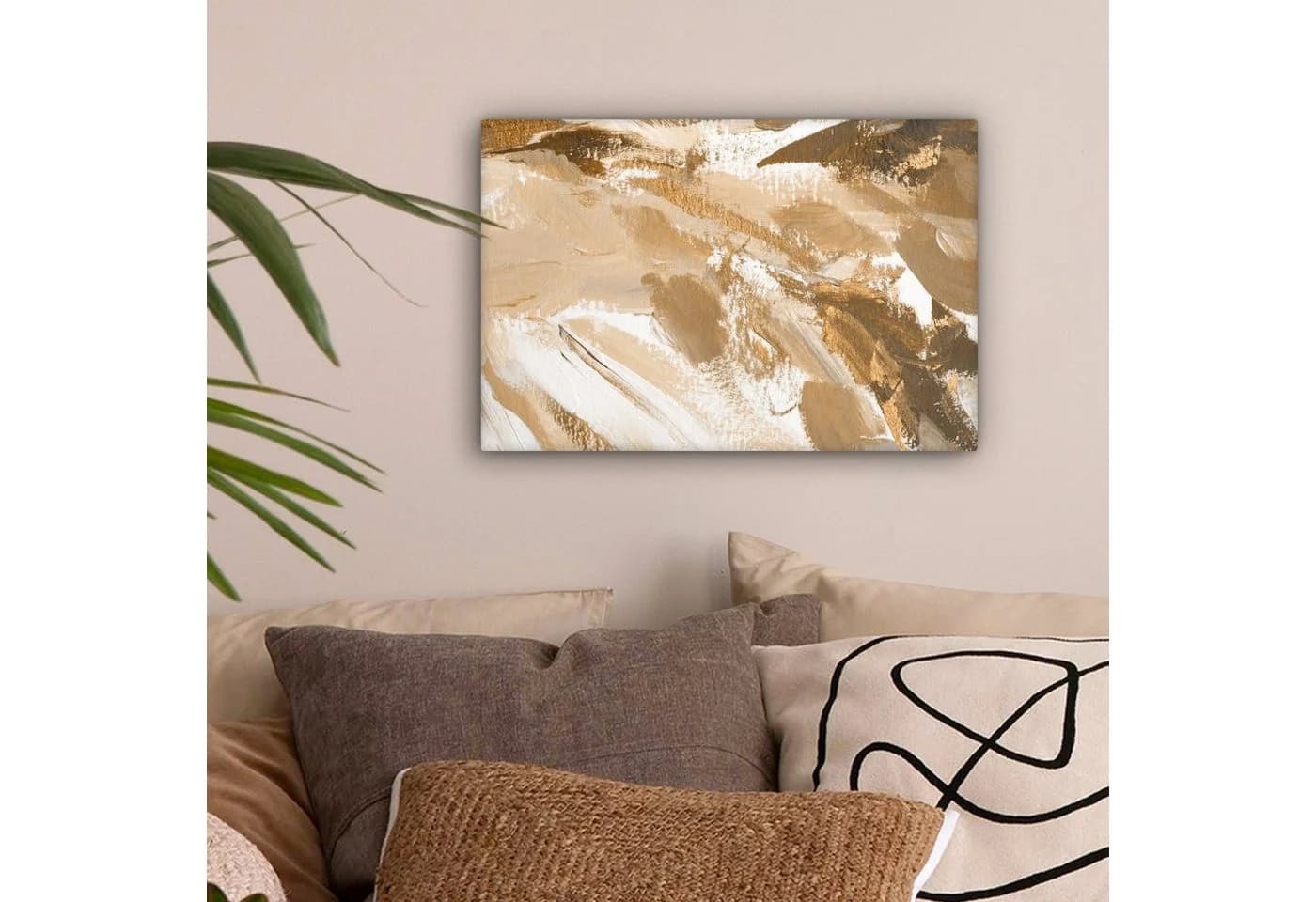 OneMillionCanvasses® Leinwandbild Abstrakt Gold Beige Wanddekoration