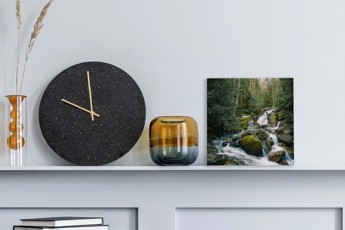 OneMillionCanvasses® Leinwandbild Natur Wasserfall Herbst Bäume