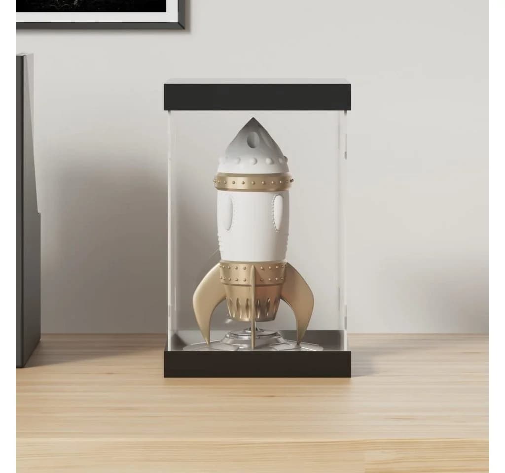 vidaXL Acryl Vitrine Transparent Schwarz 14x14x22 cm