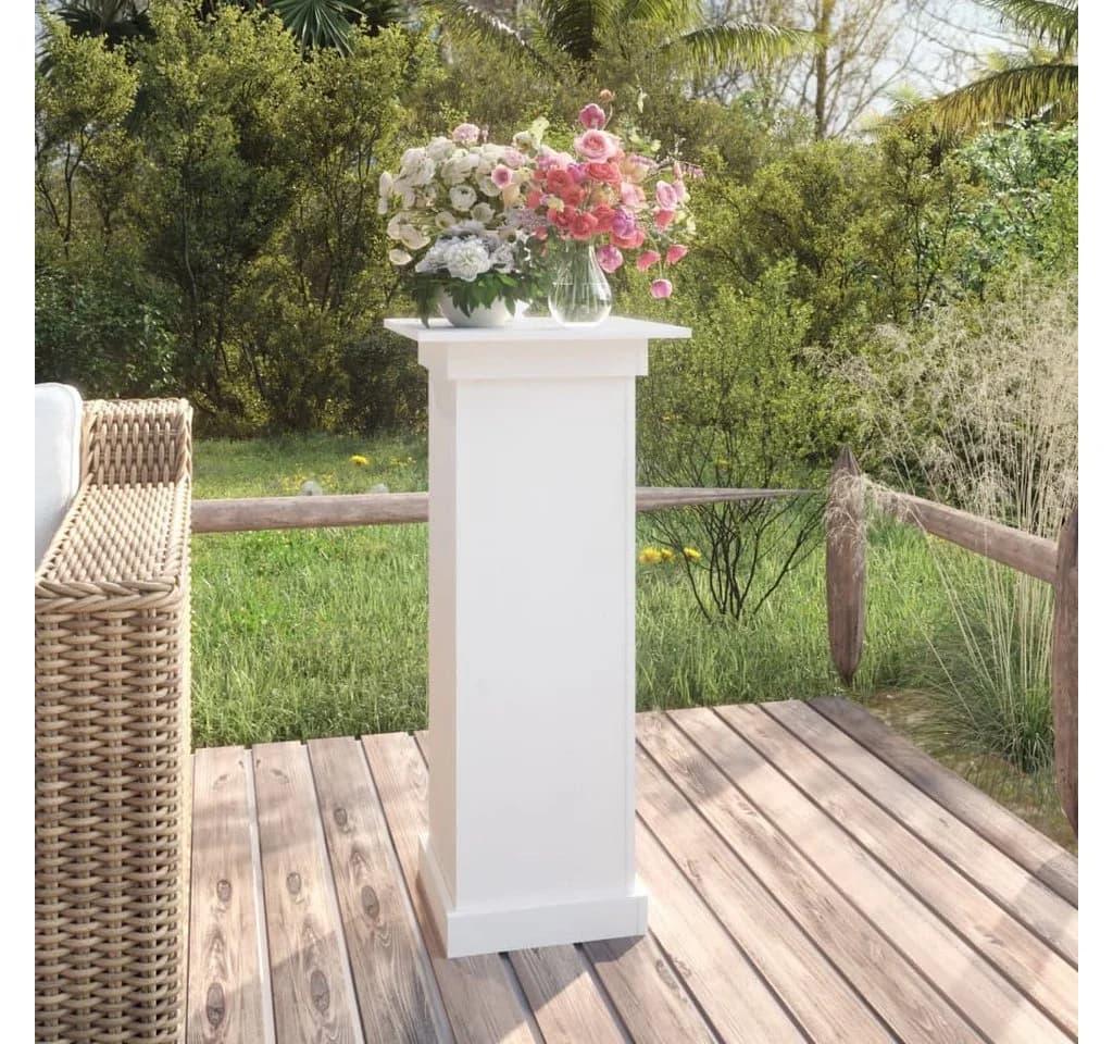 vidaXL Blumenständer Weiß Massivholz Kiefer