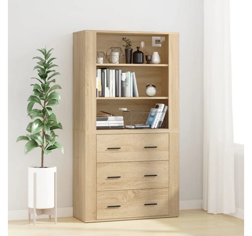 vidaXL Highboard Sonoma-Eiche Holzwerkstoff