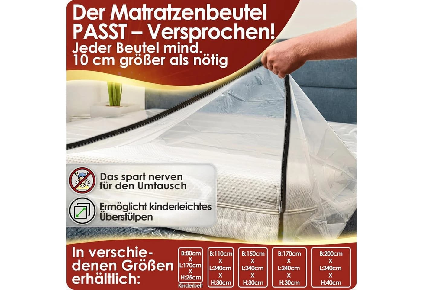 WEIDEBACH Matratzenschoner Twinbett wasserdicht mit Reißverschluss