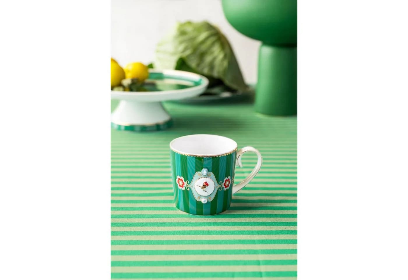 PiP Studio Tasse Henkelbecher Love Birds Stripes Emerald Grün 150ml