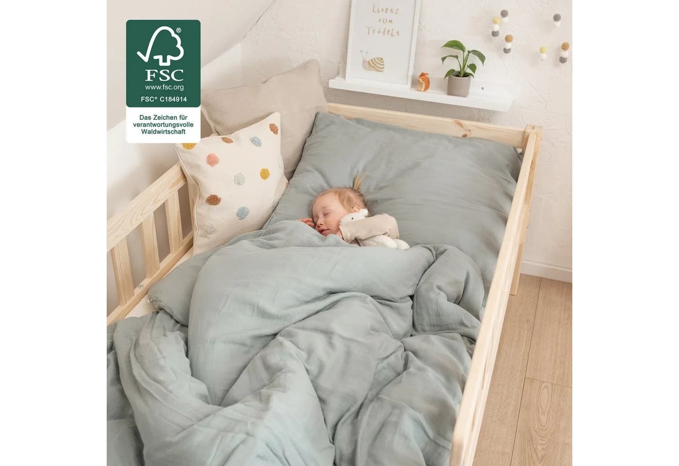 Ehrenkind Kinderbett Lille Massivholz Rausfallschutz 90x200