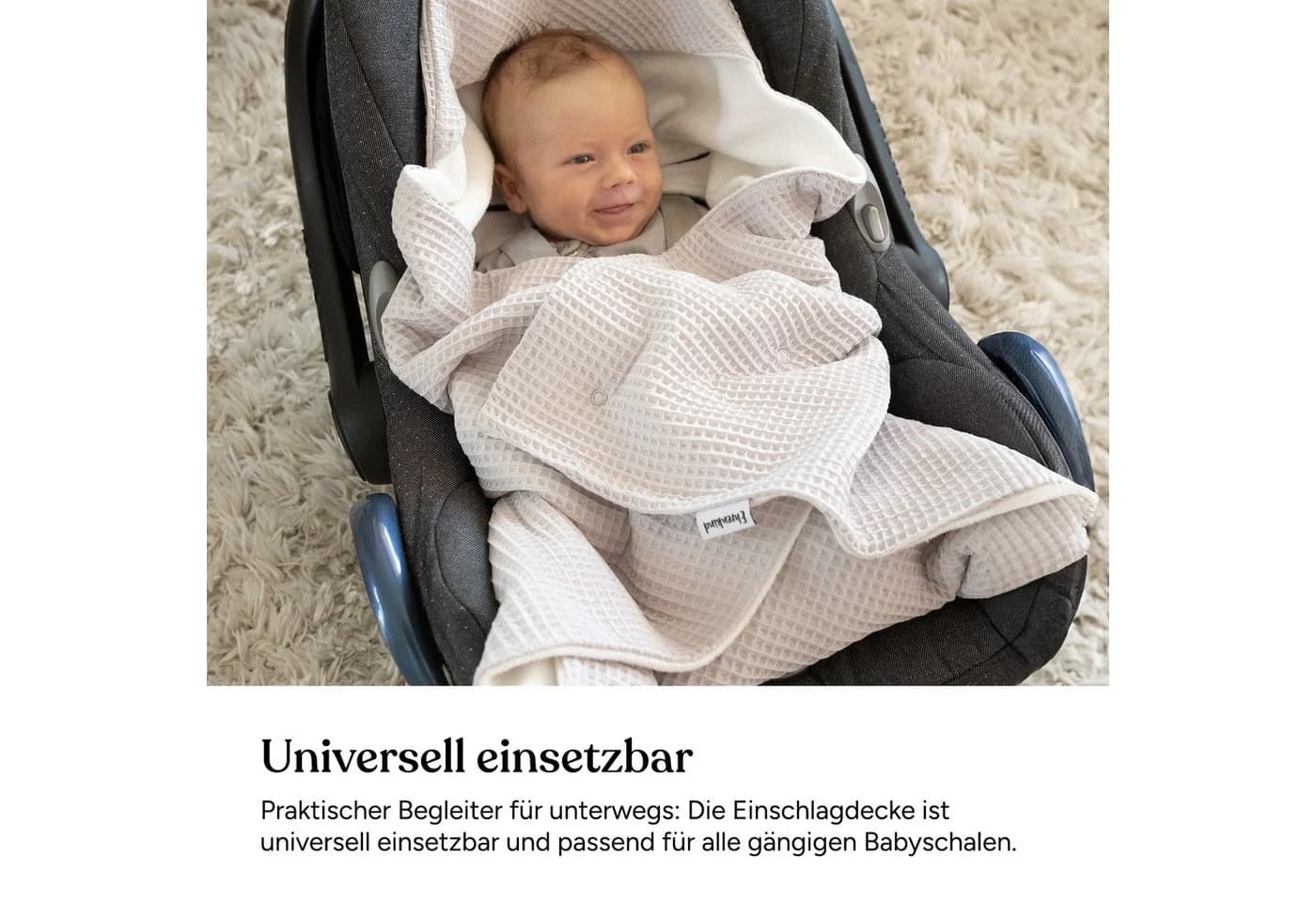 Einschlagdecke Babyschale Ehrenkind Rosa Bio-Baumwolle
