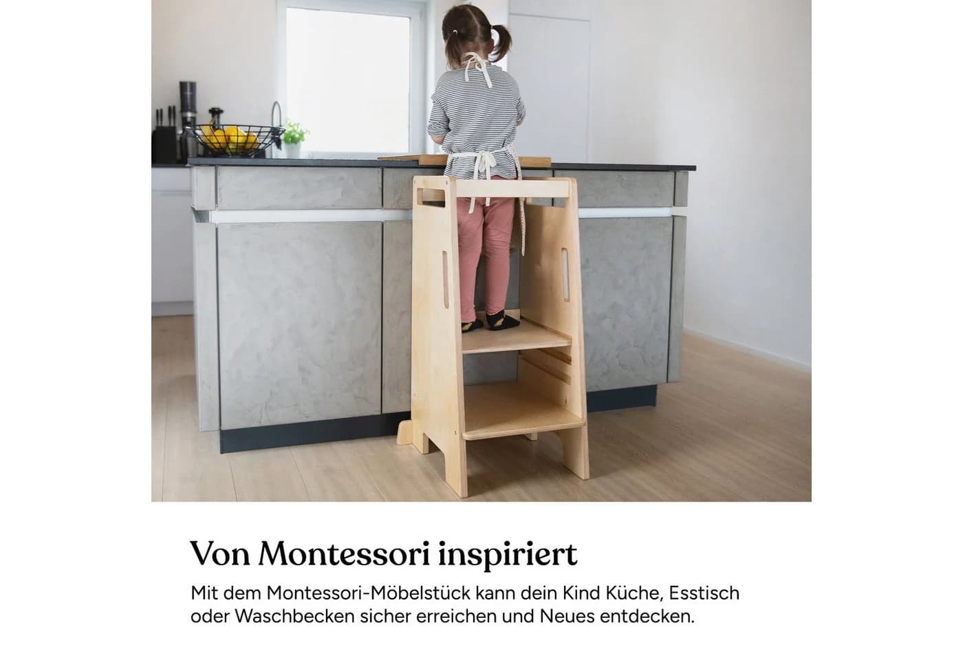 Ehrenkind Lernturm Stehhilfe 4-fach höhenverstellbar Birkenschichtholz