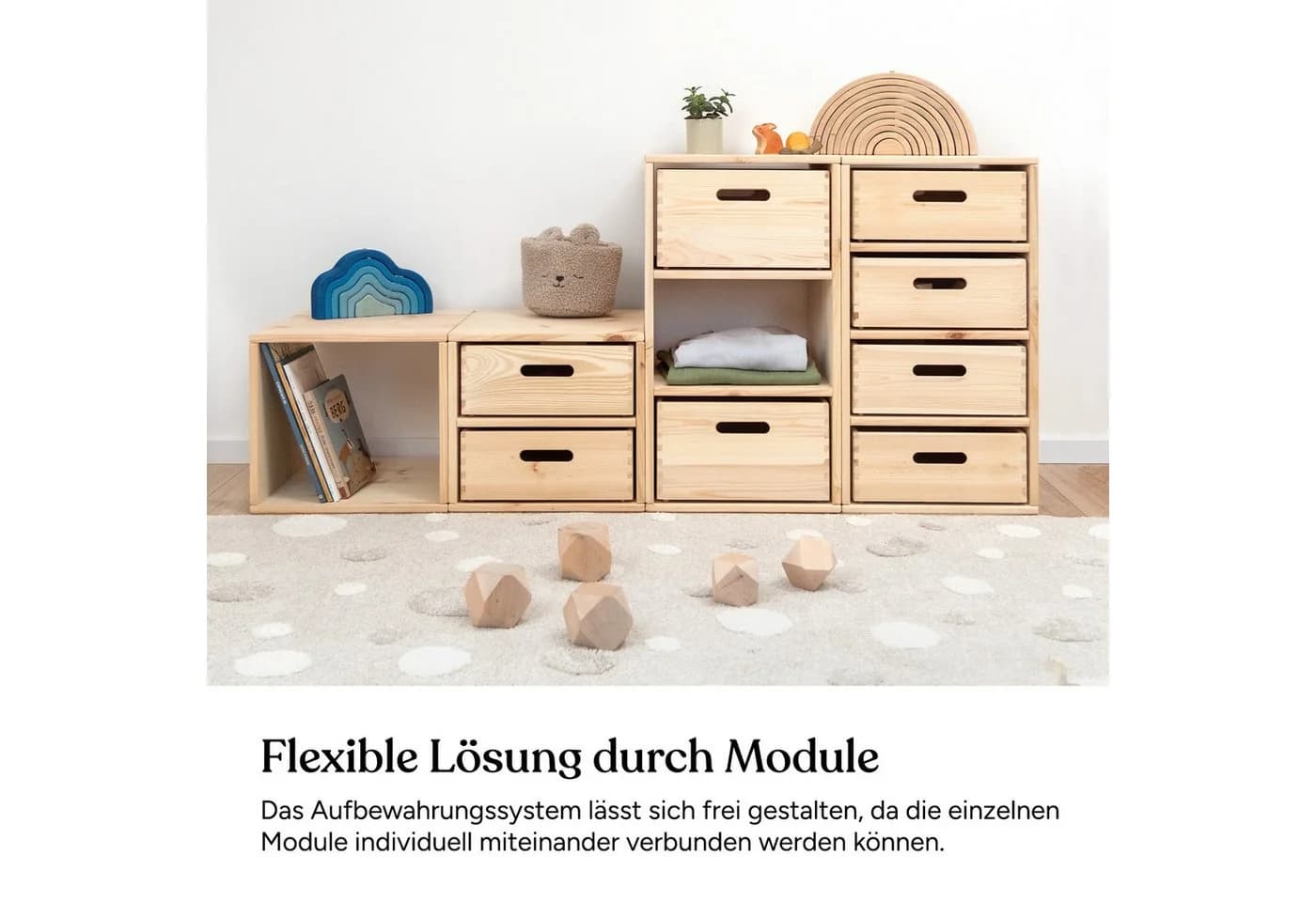 Ehrenkind Kinderregal Aufbewahrungssystem Kiefer Modular