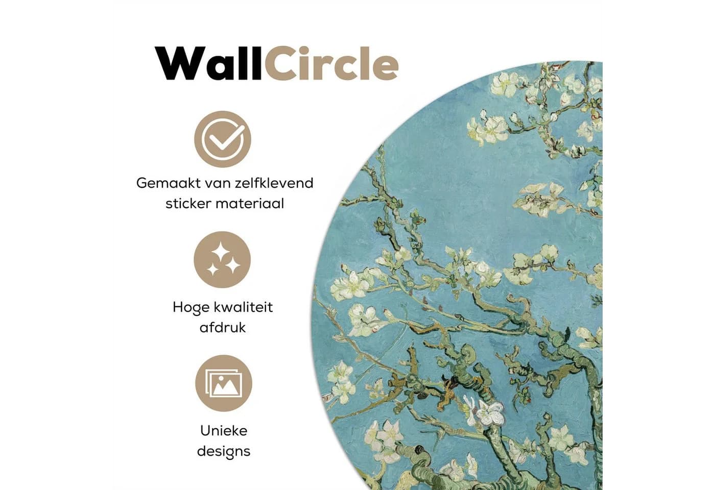 MuchoWow Wandsticker Van Gogh Mandelblüte Vintage Selbstklebend
