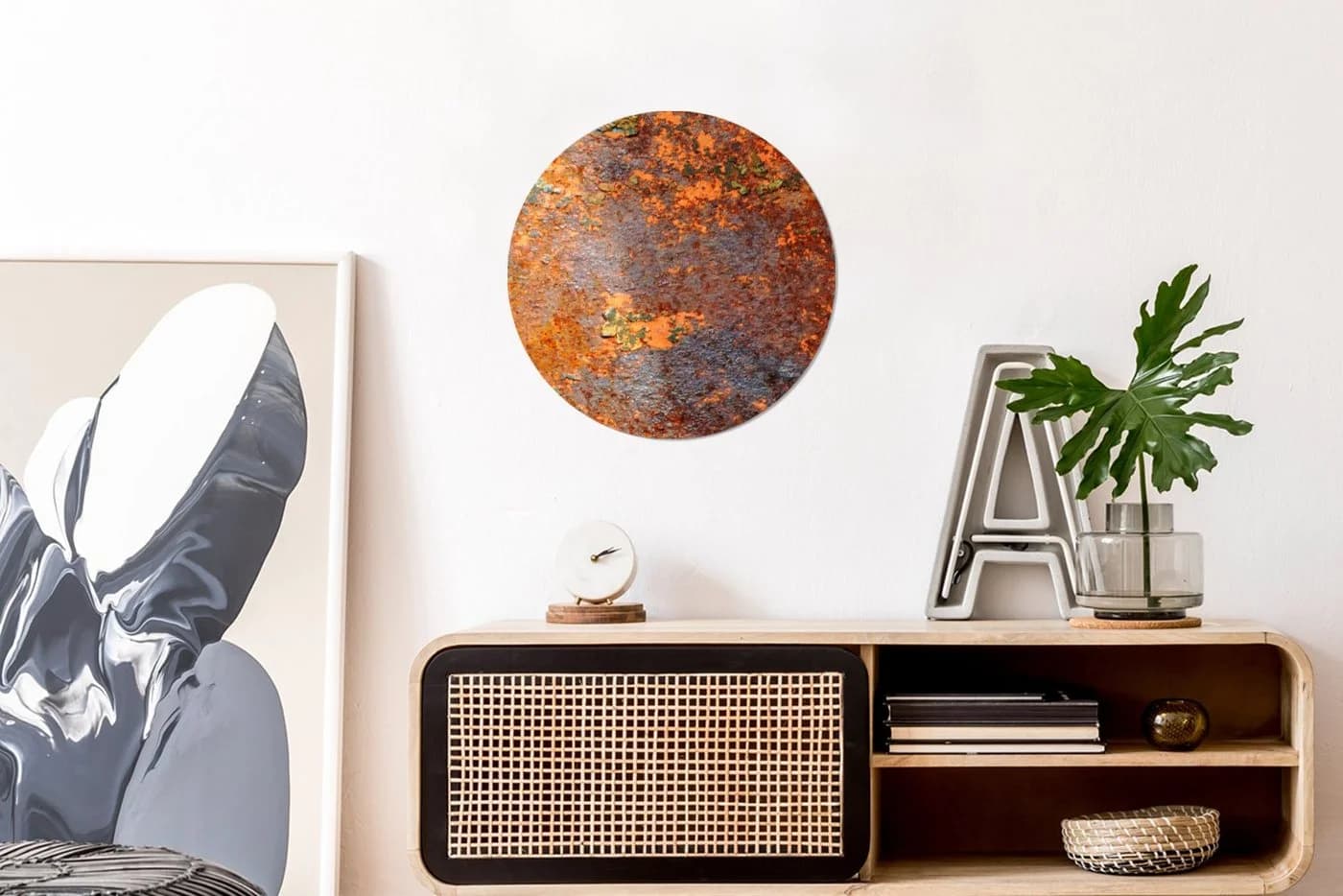 MuchoWow Rundes Wandbild Rost Vintage Industrial Forex 30x30 cm