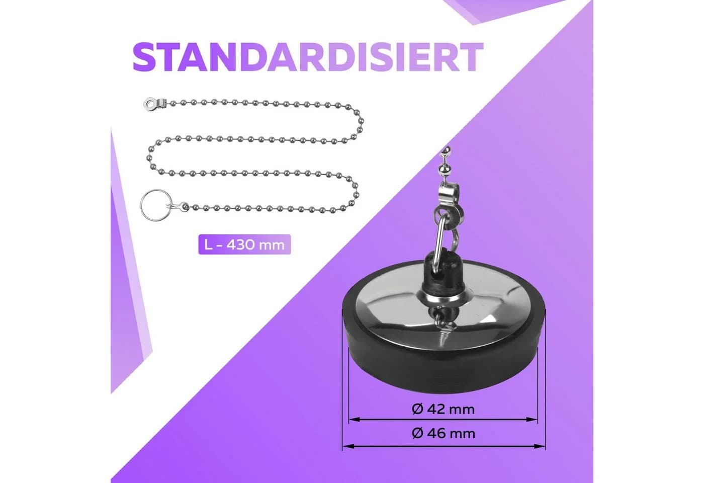 M. Rosenfeld Waschbeckenstöpsel Universal Schwarz