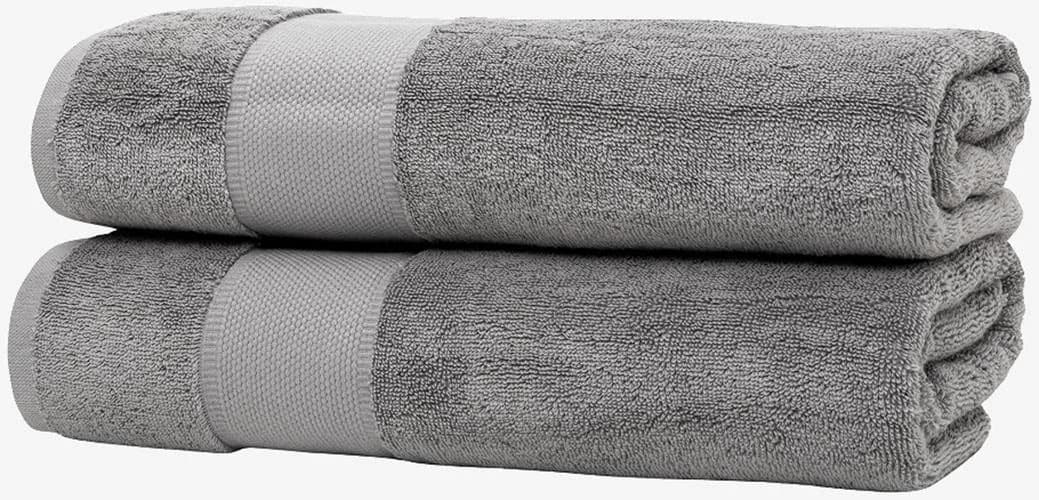 WOLKENFELD Duschtücher Premium Baumwolle 550 g/m² 2 Stk. Hellgrau