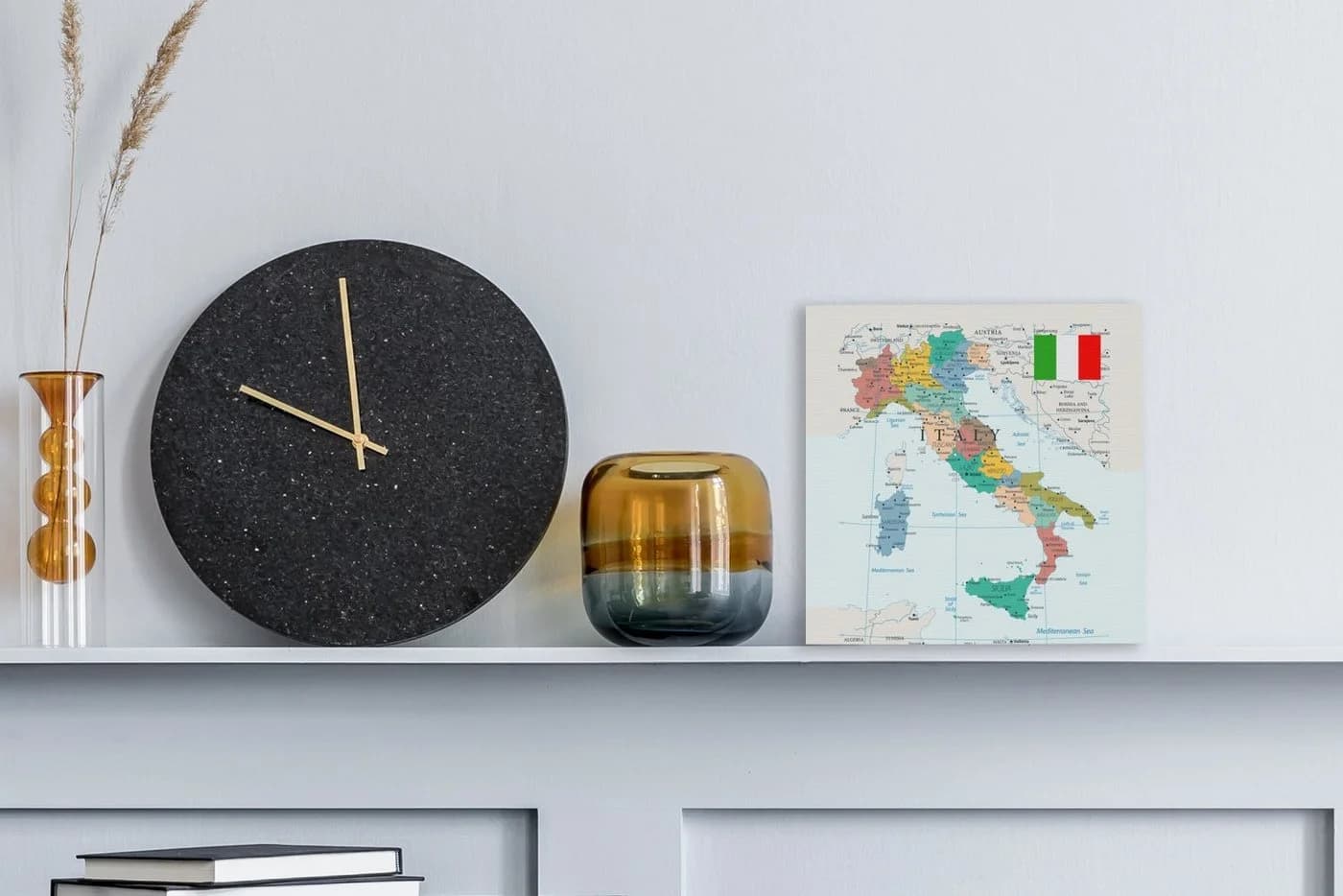 OneMillionCanvasses® Leinwandbild Karte von Italien Fotodruck Wandbild