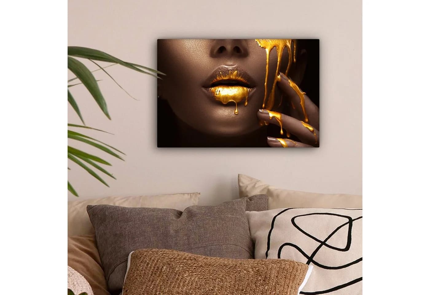 OneMillionCanvasses® Leinwandbild Gold Frau Wanddekoration