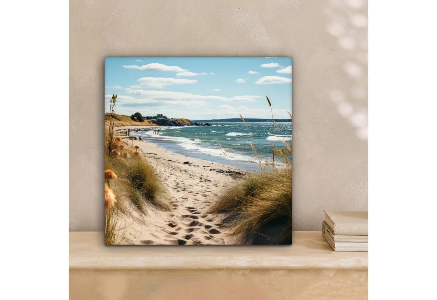 OneMillionCanvasses® Leinwandbild Strand Motiv 20x20 cm
